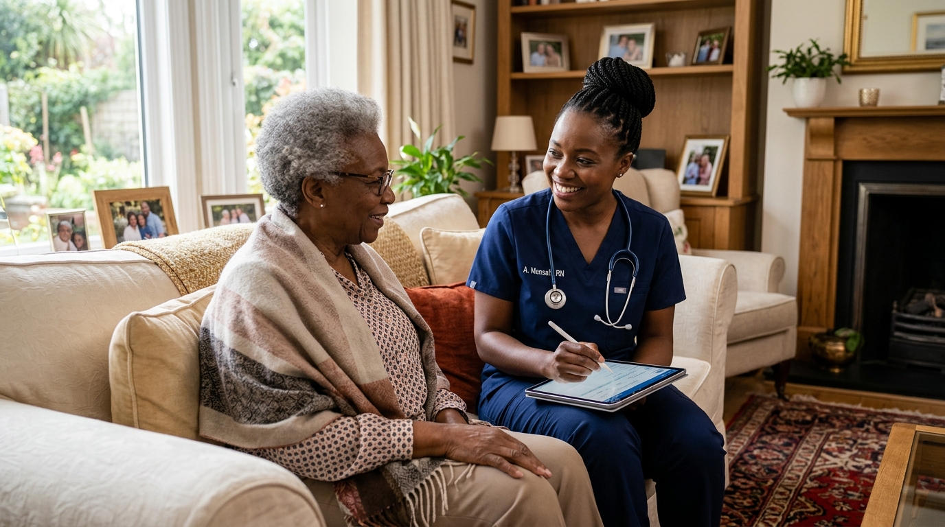 Nurse recording vitals